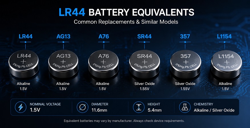 LR44 battery equivalent and replacement comparison LR44 battery equivalent and replacement comparison