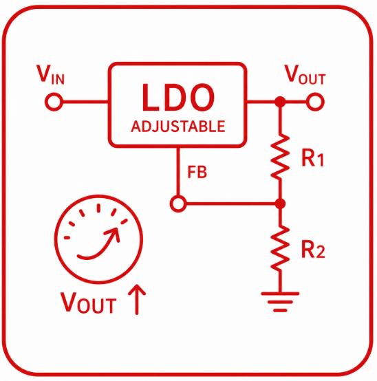 Adjustable LDO Output Voltage Calculator