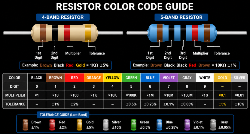 how to read resistor color code