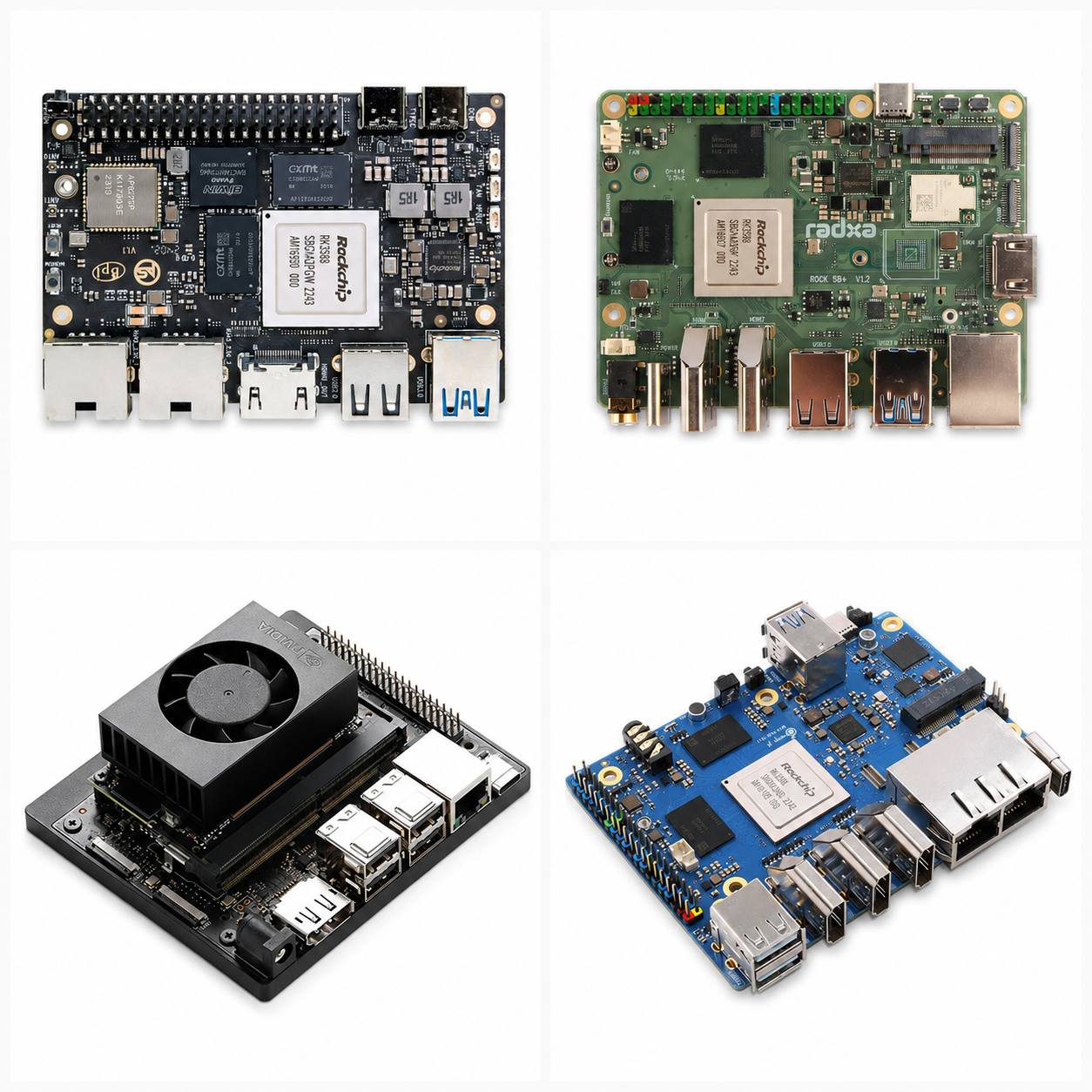 Raspberry Pi alternatives comparison with Orange Pi ROCK 5B Jetson Orin Nano and Banana Pi single board computers